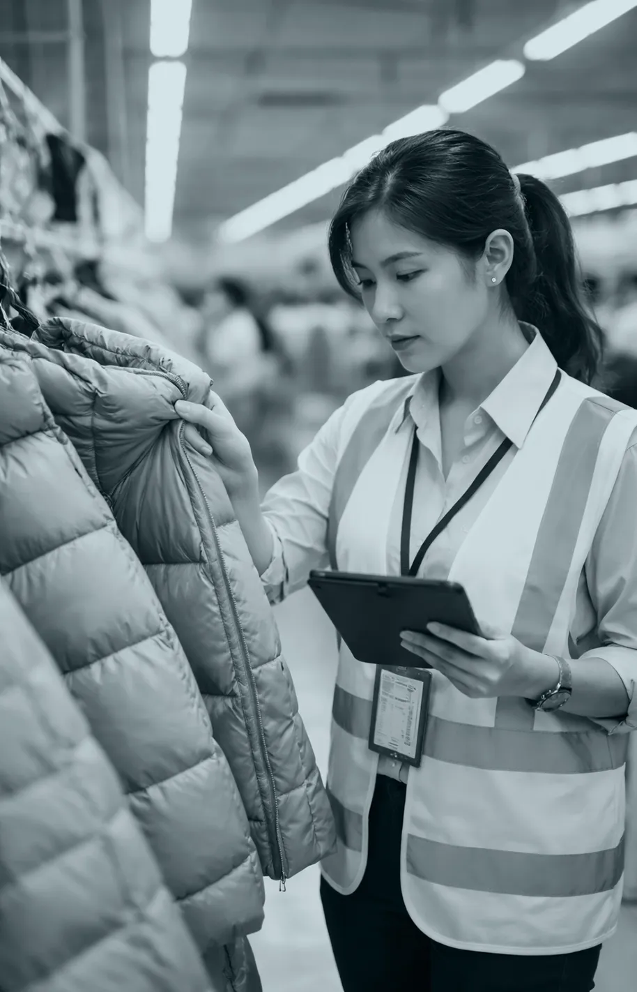 Garment production monitoring with quality control inspection