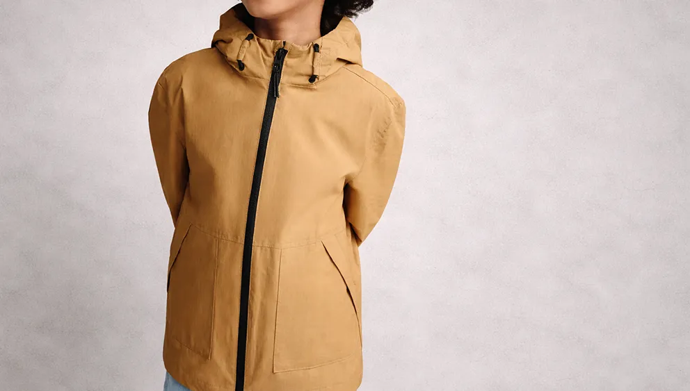 Technical hooded jacket in performance outerwear collection